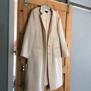 Gabrielle Strehle Tailored Wool Winter White Long Coat
